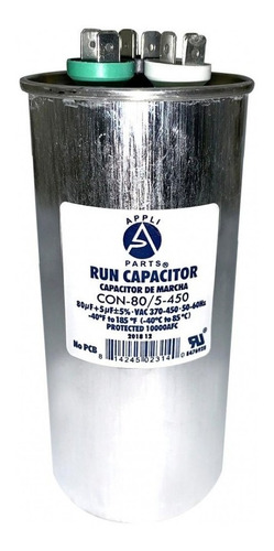 Condensador/ Capacitor De Marcha 80+5 Mfd 370-450vac Redondo