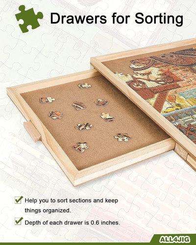 Pizarra De Rompecabezas All4jig, 1000 Piezas, Con Cajones, 3