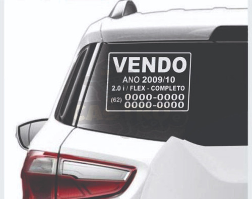 Adesivo Vendo Vende-se 2 Unid Carro Vidro Placa Adesiva Frete Gratis Para Todo Brasil