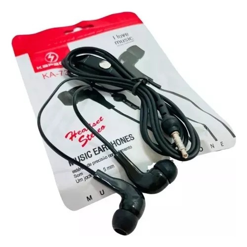 Fones De Ouvido Kapbom-ka-735 Com Microfone Cor Preto Luz Preto