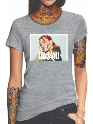 Remera Mujer Gris Sublimada Personalizada Lia Kali
