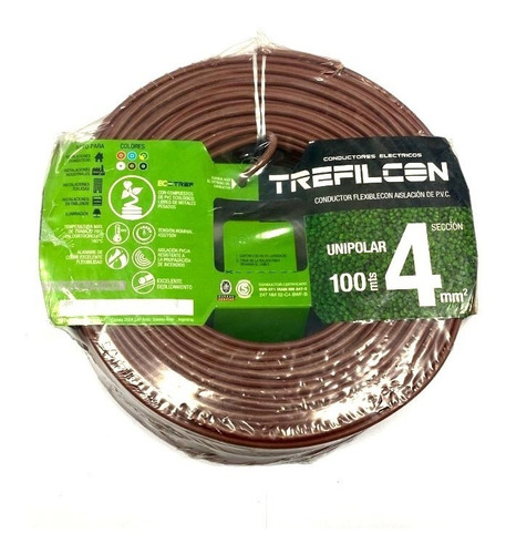 Cable Unipolar Trefilcon 4mm 100mts Certificado Norma Iram