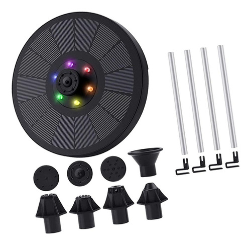 Fuente Solar Con Luces Led Y Baño For Pájaros Con Bomba De