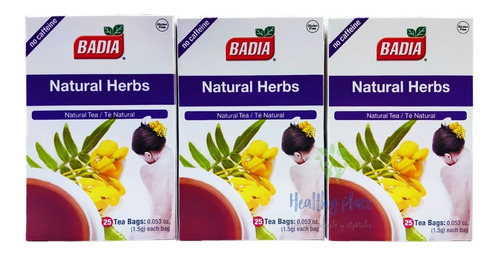 Tea Badia Natural Herbs 3 Cajas - g a $586