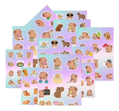 Kit 120 Stickers Capibara Para Imprimir