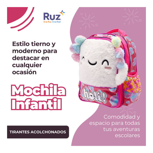 Mochila Kinder Infantil Ruz Holi 11 L Rosa