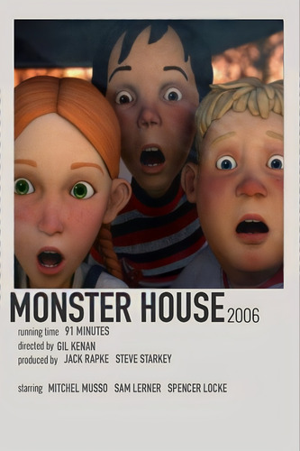 ##80 Monsters House Póster Autoadhesivo 100x70cm