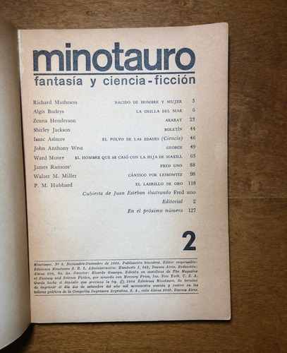 Minotauro Fantasía Y Ciencia Ficción N° 2 Nov - Dic 1964 (Usado)