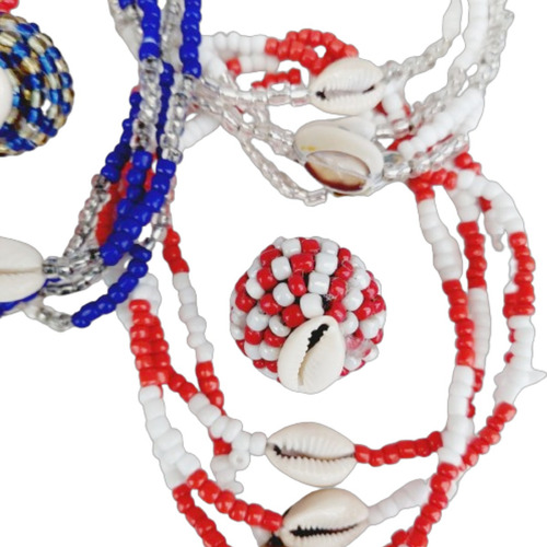 Elegua Shango Yemaya Oshun Obatala 5 Collares Cauri Macutos