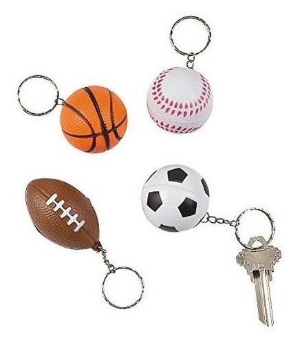 Deportes Ball Party Favor Soft Keychains - Futbol Baseball S