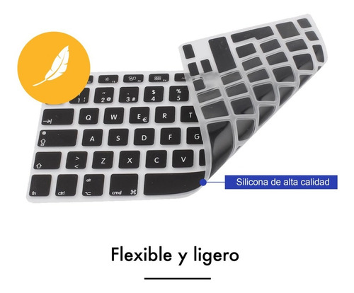 Imagen 7 de 10 de Protector Silicona Teclado Compatible Macbook Pro A1278- Esp