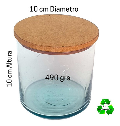 Imagen 4 de 5 de Frascos / Cilindro 10x10cm 490grs P/ Velas C/tapa Mdf 240pz