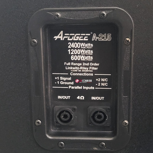 Kit X2 Bafles Pasivos Apogee A215 2 Woofer 15 Caja 600w