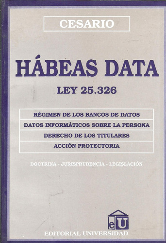 Habeas Data Ley 25.326 - Cesario - Dyf