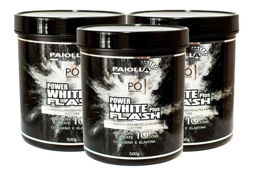 Paiolla Kit 3 Pó Descolorante Power White Plus 10 Tons 500g
