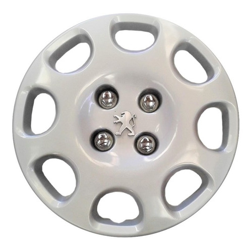 Juego 4 Tazas De Rueda Rodado 14 Peugeot Partner Y 206 Con Logo En Relieve