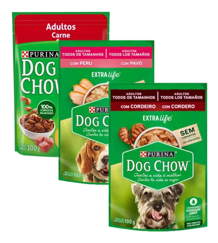 40 Sobres Dog Chow Adulto Vida Sana Purina Varios Sabores