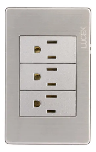 comprar Placa Con 3 Contactos Plata\u002F Anonizado, Lucek Color Plata