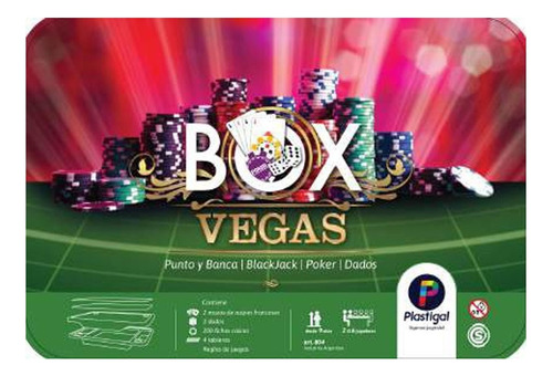 Juego Mesa Box Vegas Set Poker Dados Blackjack Plastigal