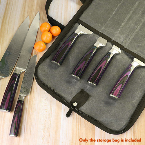 Estuche Para Cuchillos (4 Ranuras), Lienzo Chef's Knife Roll