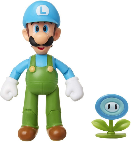 Super Mario Figura De Acción Ice Luigi Nintendo Original