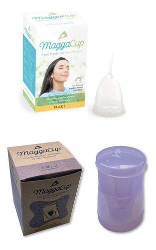 Copa Menstrual Maggacup Silicona +vaso Esterilizador Violeta