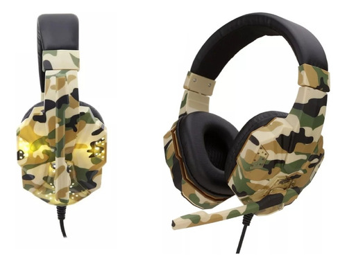 Fone De Ouvido Gamer P3 Camuflado C/mic Games/pc Fret Gratis