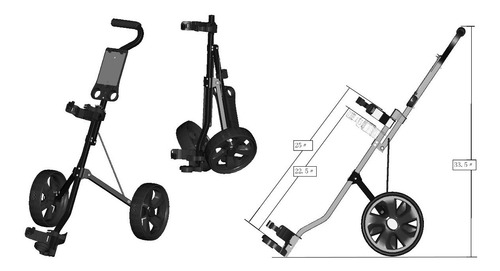 Imagen 2 de 9 de Kaddygolf Carro Manual Golf Caddytek Junior - 2 Ruedas