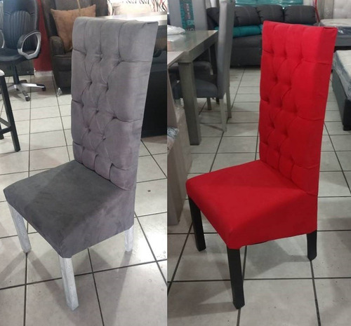 Set 4 Sillas Capitonadas De Madera Para Comedor