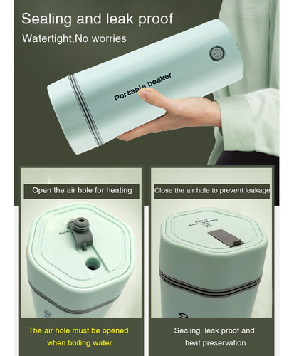 Imagen 6 de 6 de Hervidor Eléctrico Portátil Para Agua Hirviendo 350 Ml Viaje