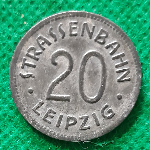 Alemania Notgeld 20 Pfennig 1917 Strassenbahn Leipzig Xf