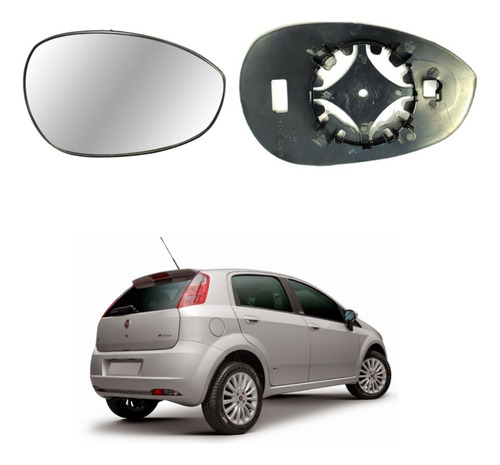 Lente Base Espelho Retrovisor Punto/linea 07/13 - Convexo Ld