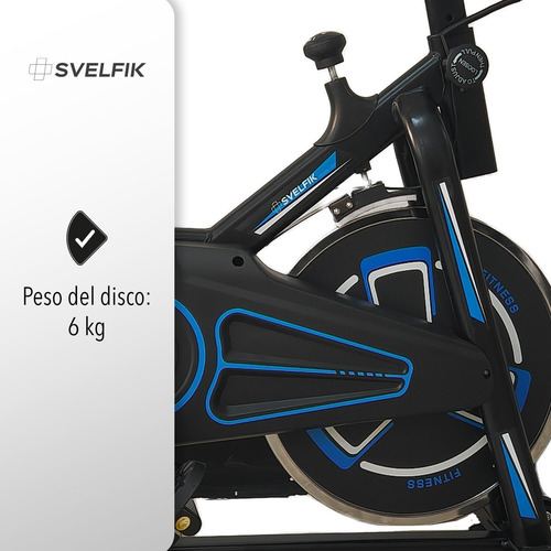 Imagen 5 de 7 de Bicicleta De Spinning 6kg Azul Lite Ms