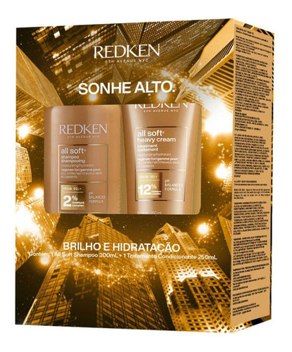 Kit Redken All Soft Shampoo 300ml + Máscara 250ml