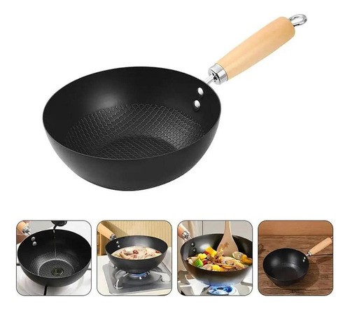 Yz Sartén De Hierro Wok De 20cm, Antiadherente, Sin