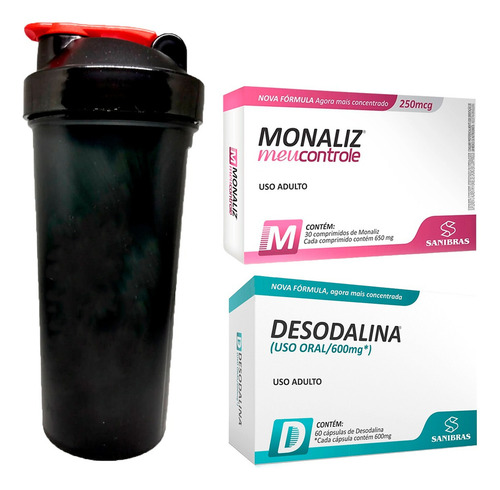 Kit Desodalina + Monaliz + Coqueteleira - Sanibras Sabor Sem Sabor