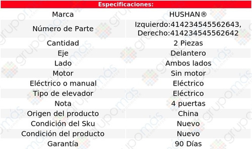 Par De Elevadores Cristal Elect Del S/motor 320i 01 Al 05