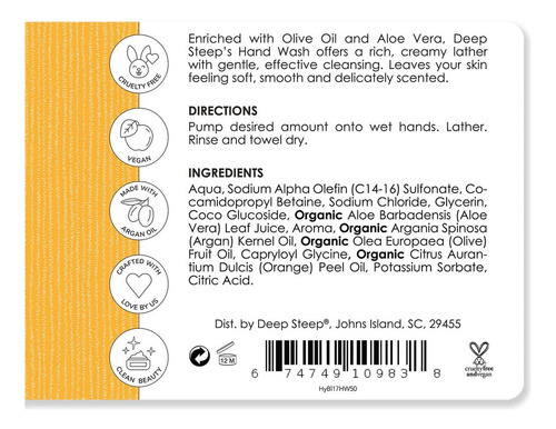 Deep Steep Fresh Honey Liquid Hand Wash, Honey Blossom, 17.6