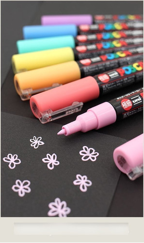Marcador Uni Posca Pastel Pc3m Pack 8 Colores Soft Colors
