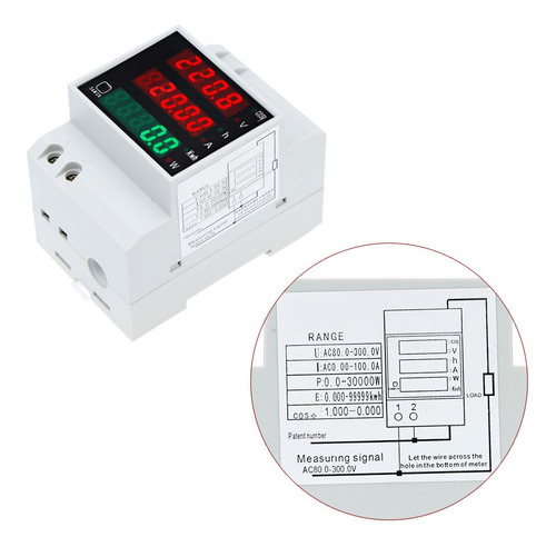 Corrente Ferroviária Din Digital Multifuncional Ac80-300v 10