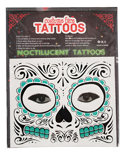 24 Tatuajes Temporales Catrinas Calaverita Halloween Muertos Color Catrina