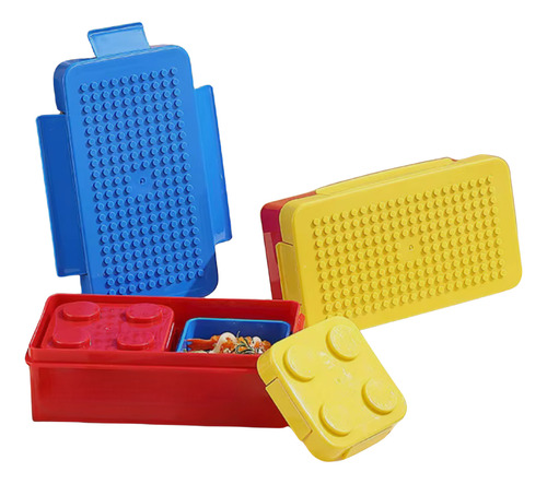 Lunchera Vianda Lego Infantil Hérmetica C/dos Contenedores Rojo Y Amarillo
