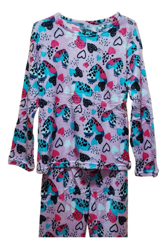 Pijama Juvenil Peluche Liviano Soft Estampado (36-40)