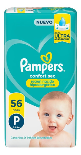 Pañales Pampers Confort Sec Hipoalergenico P 56 u
