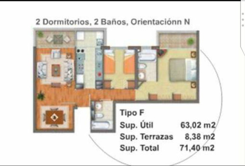 Departamento De 2 Dormitorios En Las Condes