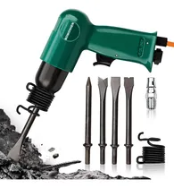 Comprar Martillo Neumático Con 4 Cinceles Kit Martillo De Aire De Cañón Largo De Servicio Industrial Martillo Demoledor BOWOSHEN Para Ranurar La Superficie De Hormigón Concreto