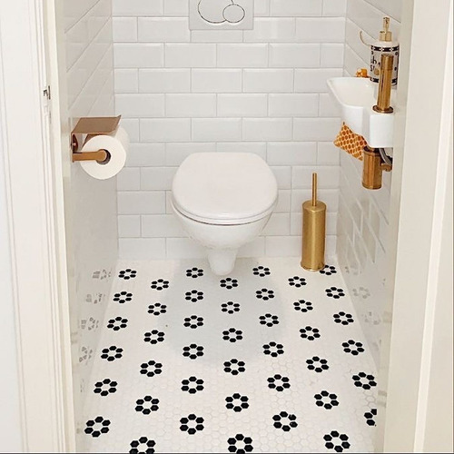 Pastilha Hexagonal Com Flor 1 Metro Art Glass Revestimentos