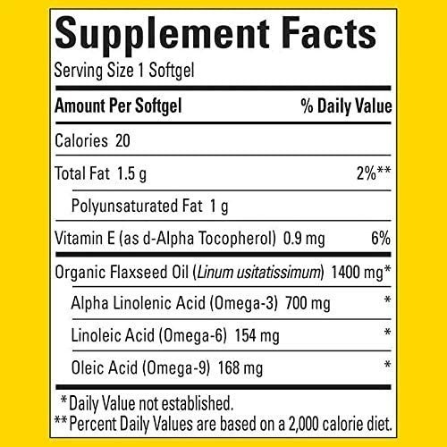 Aceite De Semilla De Lino 1400 Mg Nature Made 300 Capsulas