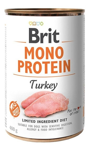 Alimento Perro Brit Care Mono Protein Turkey 400gr. Razas