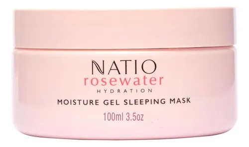 Natio Rosewater - Mascara De Gel Hidratante Para Dormir, 3.5